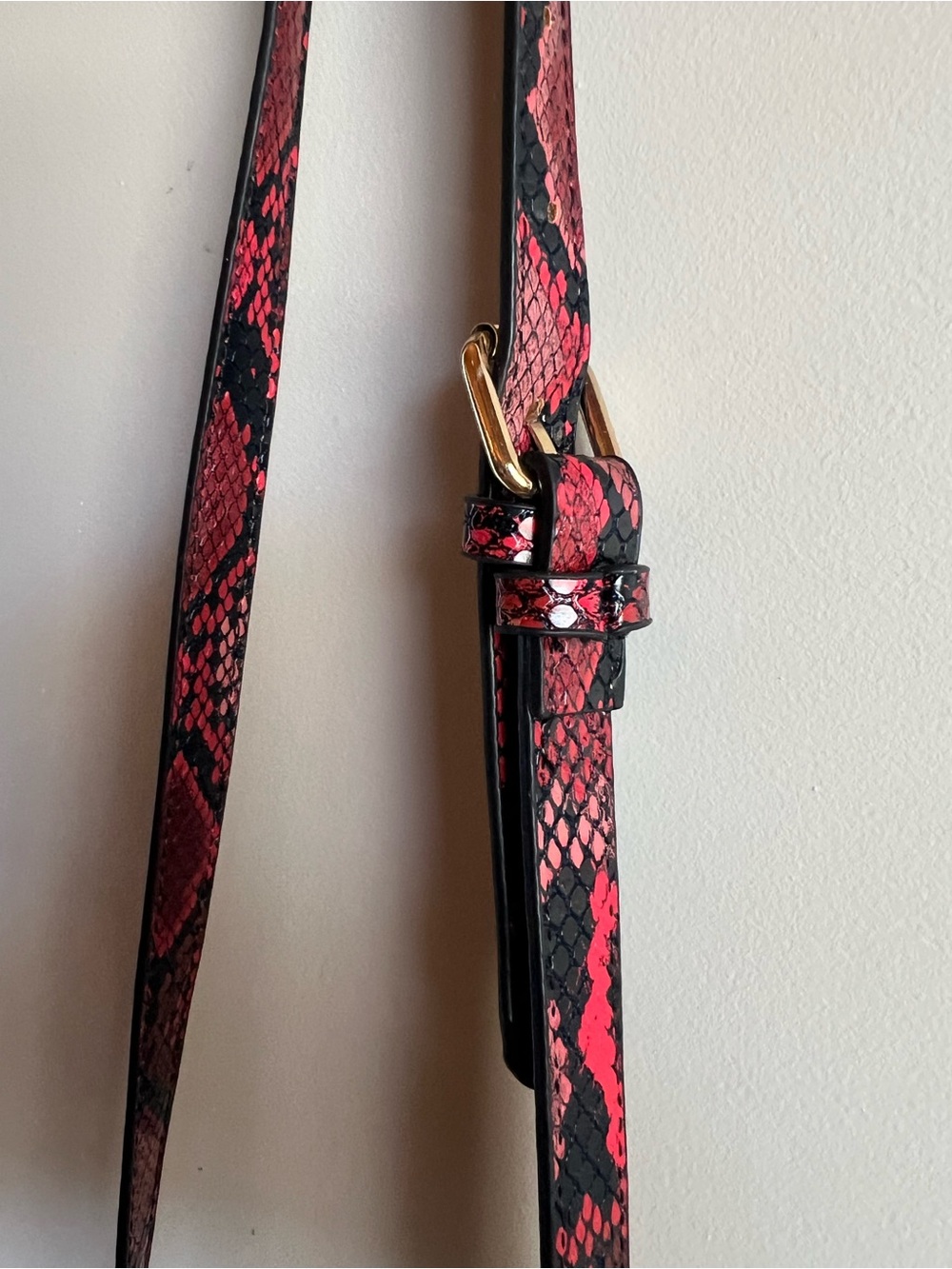 Red Black Snake Print Top Handle Mini Crossbody Satchel Purse Faux Leather Y2K - Picture 7 of 10